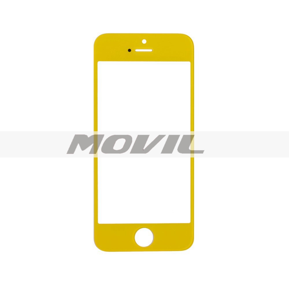 Color Front Screen Glass Lens Repair Replacement for iPhone 5 5S 5C (Yellow)